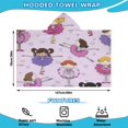 thumbnail image 2 of Ballet Princess Girls Pattern Hooded Bath Towel，50"x30" for Ages 3 To 12 Kids, Quick Dry Lightweight Soft Microfiber Hood Beach Towel Cover Up for Kids, 2 of 7