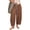 Coffee, variant on Women's Elastic Waist Drawstring Loose Balloon Style Cargo Pants, Breathable Comfort Casual Trousers for Everyday Wear & Outings Black XXXL