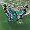 thumbnail image 6 of Butterfly Green Rhinestone Vintage Brooch, Silver Tone, 6 of 9