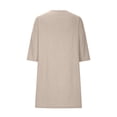 thumbnail image 4 of Gspmoly Robe pour Femmes, Robe Décontractée Unie avec Poches à Manches Mi-Longues et Col Rond, Robes de Travail pour Femmes jusqu'à 60 % de Rabais, 4 of 5