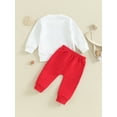 thumbnail image 4 of Suealasg 2PCS Toddler Girls Valentine's Day Outfits Clothes Long Sleeve Letter Truck Print Sweatshirt Drawstring Pants Sets 6M 12M 18M 24M Baby Boys Girls Casual Fall Clothes, 4 of 8
