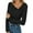 Black, variant on EDFBUYKRS Womens Long Sleeve Tops Dressy Casual V Neck Tunic Shirts Loose Chiffon Work Blouses Pleated Business Blouses Xl
