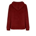 thumbnail image 5 of AXXD Womens Tops Casual Basic Summer 2024 Casual Plush Solid Color Hooded Top, 5 of 6
