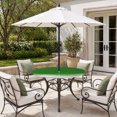 thumbnail image 2 of Round Outdoor Tablecloth with Umbrella Hole and Zipper, Ombre Green Waves Tablecloth with Elastic Waterproof, Abstract Art Gradient Modern Patio Table Covers for 31" - 35" Picnic Pool Tables, 2 of 9