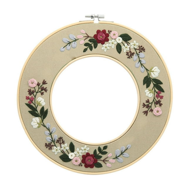 Coofit Embroidery Starter Kit DIY Floral Pattern Embroidery Set Cross Stitch Kit