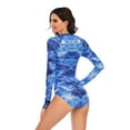 thumbnail image 5 of Women's Long Sleeve Zip Front Rashguard Swimsuit Sun Protection Surfing Swimwear Bathing Suit, 5 of 5