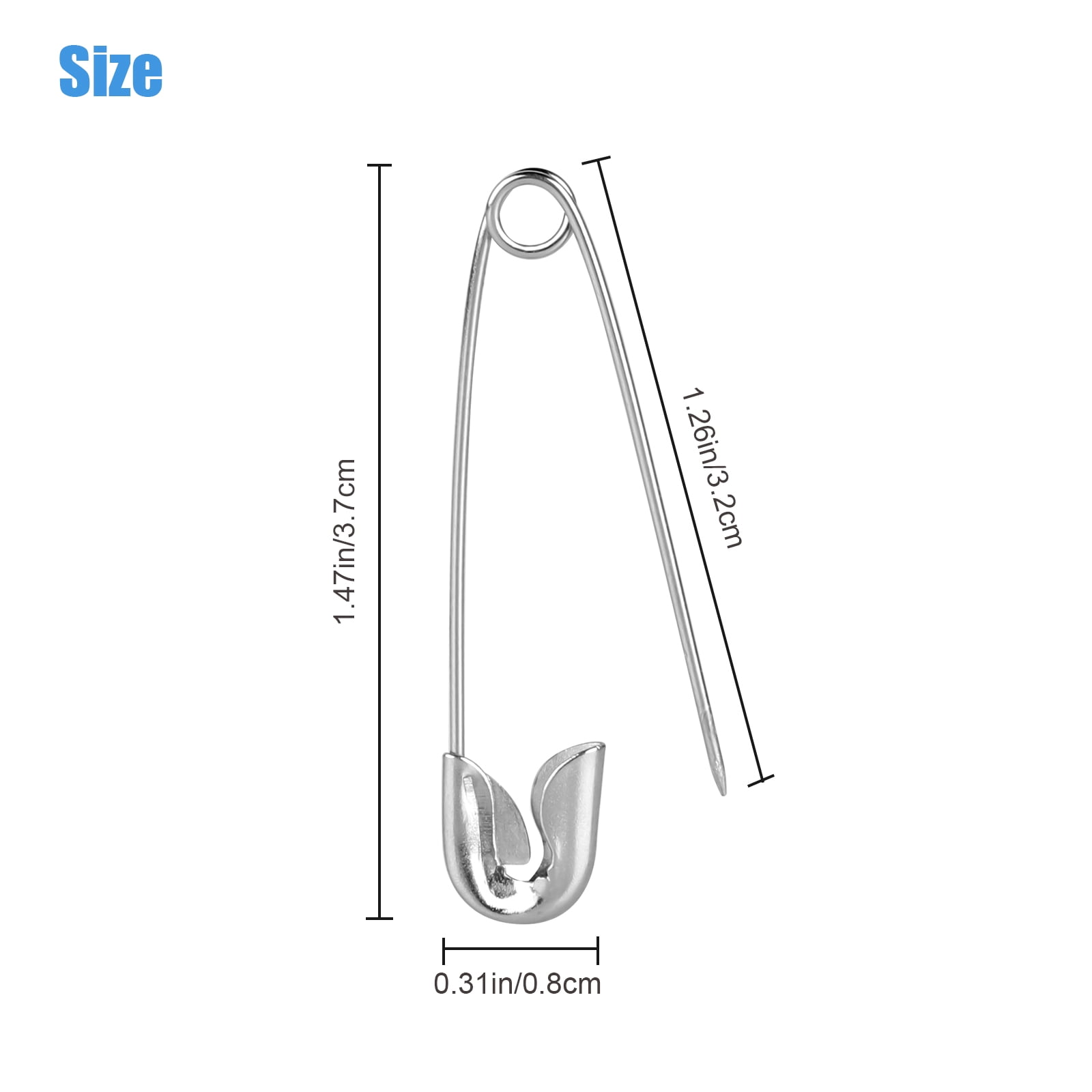  500Pcs Safety Pins Assorted, 1.5 Inch Rust-Resistant Steel Wire  Silver Sewing Safety Pins for Clothes, Large Safety Pins 1.5 Inch Bulk for  Clothes Crafts Use