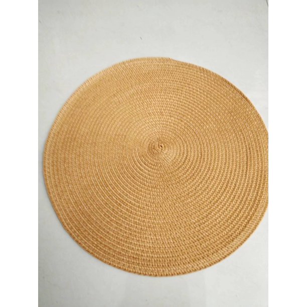 Posavasos redondo de polipropileno tejido para mesa de comedor, con aislamiento térmico, tejido simple, retro, ligero y lujoso
