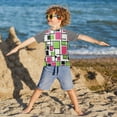 thumbnail image 3 of FORMRS Boys Rash Guard with Short Sleeves UPF 50+ Swim Shirts Sizes 3-12T, Abstract Geometric, 3 of 6