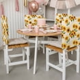 thumbnail image 3 of Sunflowers Chair Covers Set of 8 Retro Country Yellow Floral Green Leaves Newspaper Texture Chair Back Covers Stretch Removable Washable Slipcovers Protector for Dining Room Kitchen Party Decor, 3 of 9