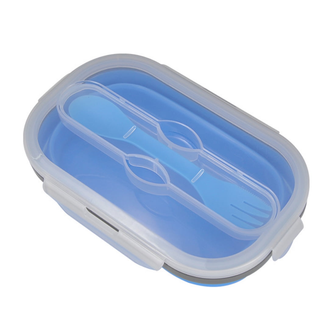 950ML Silicone Collapsible Food Storage Containers with Fork Picnic
