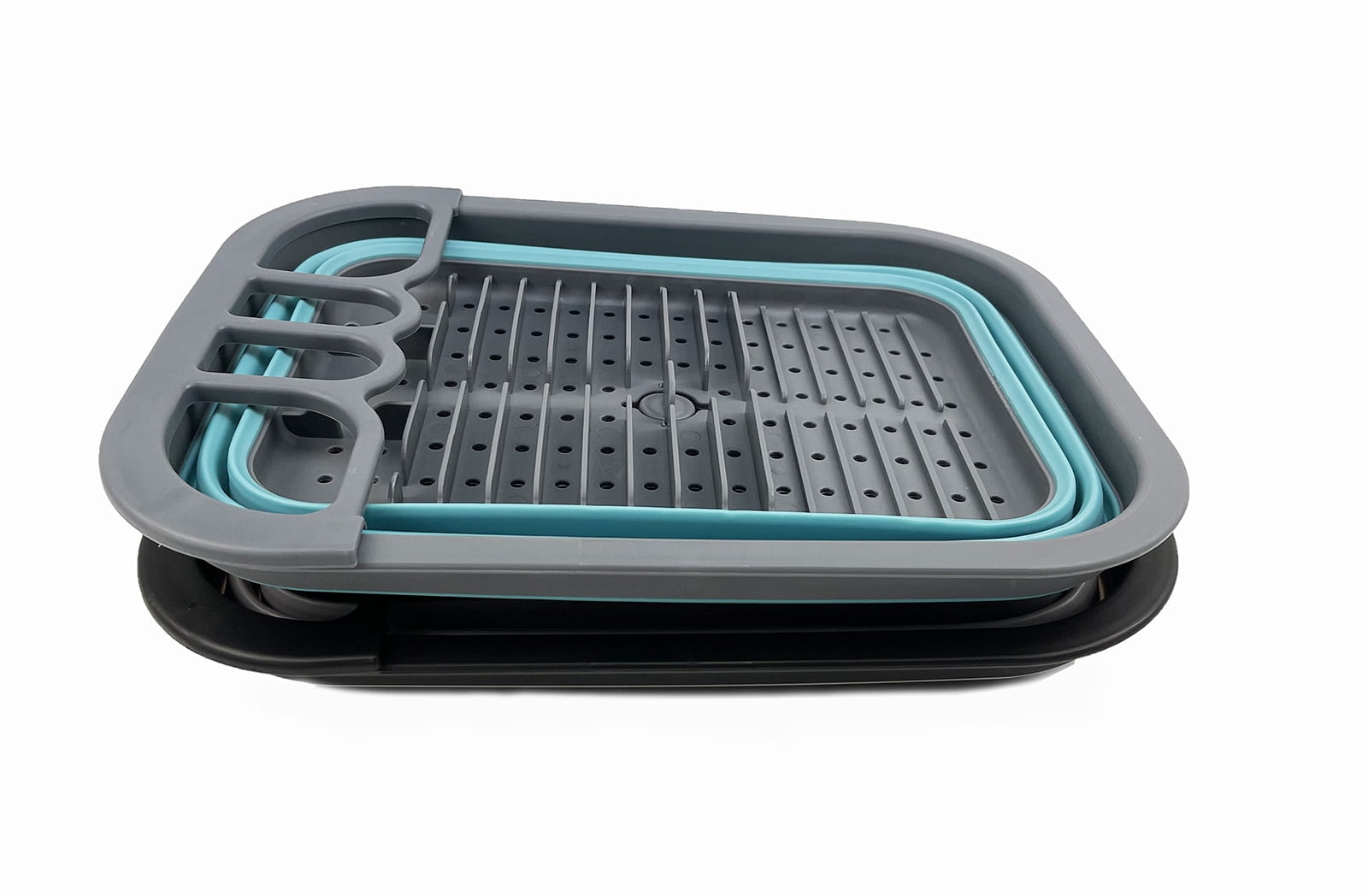 SAMMART 7.3L (1.9 Gallon) Collapsible Dish Drainer with Drainer Board - Foldable Drying Rack Set - Portable Organizer - Space Saving - pop up Storage
