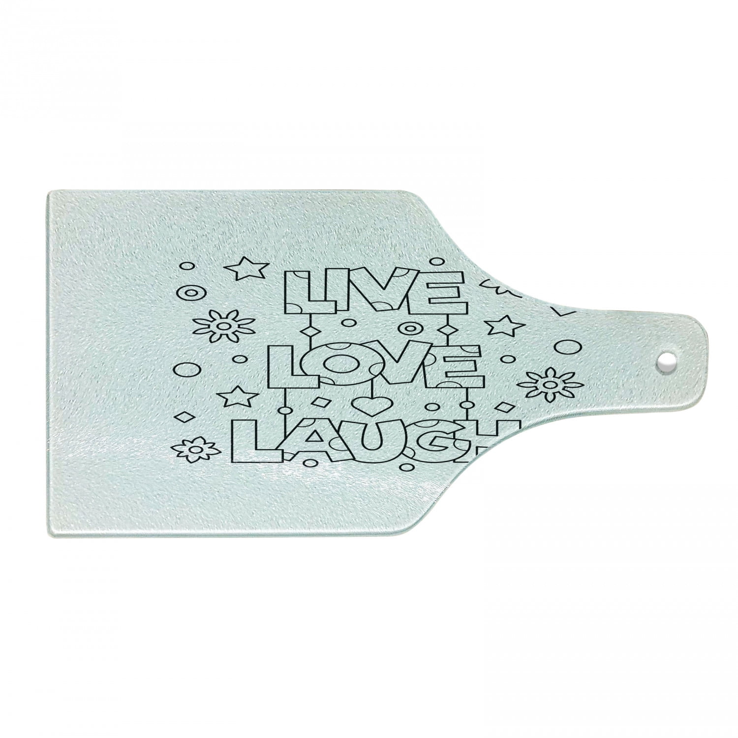 Live Laugh Love Cutting Board Doodle Style Words With Flowers Hearts