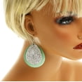 thumbnail image 4 of Mi Amore Dangle-Earrings Silver-Tone/Green, 4 of 4