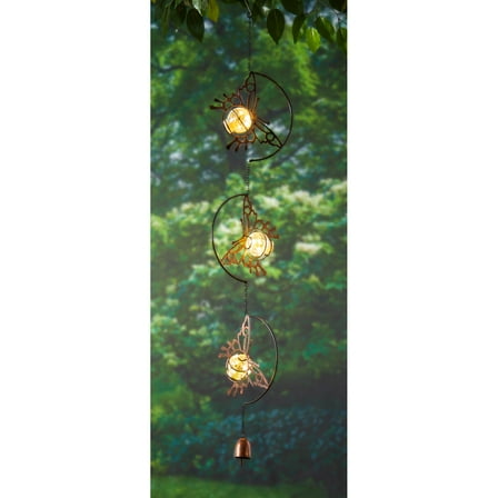Evergreen Solar Butterfly Tiered Hanging Decor - 8x45x2 in
