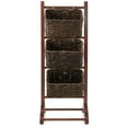thumbnail image 3 of Casafield 3-Tier Floor Stand Rack with Hanging Storage Baskets, Walnut/Espresso - Wood Tower Organizer for Bathroom, Kitchen, Laundry, Living Room, 3 of 7