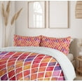thumbnail image 6 of Ambesonne Abstract Duvet Cover Sets, Diamond Shapes Mosaic, 2-King, Orange Purple Pink, 6 of 7