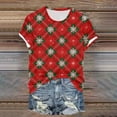 thumbnail image 6 of Drie Christmas Oversized Tees for Women Women's Short Sleeve T-Shirts Workout Tops Fitness Activewear Red,XL, 6 of 6