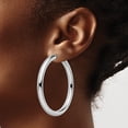 thumbnail image 3 of Auriga Fine Jewelry 925 Sterling Silver Rhodium-plated 5mm Tube Hoop Earrings for Women, 3 of 6
