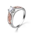 thumbnail image 2 of Unisex Ring Two Color Plated Zircon Inlaid Geometric Copper Base Platinum Plated Durable Jewelry Style Europe Fashion, 2 of 7