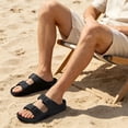 thumbnail image 3 of Unisex Platform Sandals with Arch Support Lightweight Comfortable Foam Slides Summer Beach Sandals Flat with Adjustable Double Buckle, 3 of 6