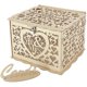 thumbnail image 1 of Titular de la caja de dinero de la tarjeta de regalo de boda con la señal, cajas de tarjetas de regalo de bricolaje de madera rústica grande con cerradura oso de fresa Hogar, 1 of 5