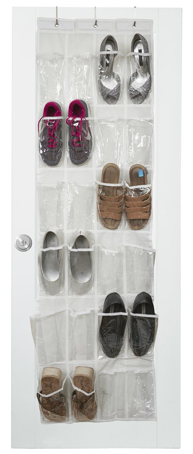 walmart hanging shoe organizer on Vinyl Over The Door Shoe Organizer 24 Pockets Walmart Com Walmart Com