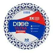 Dixie Ultra Disposable Paper Plates, Multicolor, 10 in, 50 Count