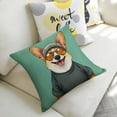 thumbnail image 5 of Dog with accessories Linen toss pillowcase Decoration pillowcase Gift preferred 24x24" Cushion cover 4 set Sofa pillowcase Sofa bedroom living room car, 5 of 8