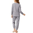 thumbnail image 4 of Purcolt Boys and Girls Plaid Pajama Sets Comfort Breathable Long Sleeve Tops and Elastic Waisted Pants PJS Sleepwear Soft Lounge Set 0-14 Years, 4 of 7