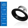 thumbnail image 2 of NICOR Lighting DLR4607120SBK DLR4(v6) 4-inch Black Selectable Recessed LED Downlight, 2 of 9