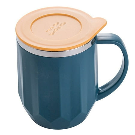 

Meizhencang 400ml Milk Cup Large Capacity Rust-proof Stainless Steel Versatile Milk Coffee Mug with Lid Household Supplies