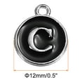 thumbnail image 2 of Alphabet C Enamel Letter Charm Jewelry Charm Enamel Initial Charm Black Pendant Charm Pack of 50, 2 of 5