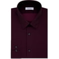 thumbnail image 1 of Calvin Klein - Camisa de vestir con botones para hombre, ajuste delgado, color rojo, cuello de 15.5 pulgadas, manga de 32 a 33 pulgadas, 1 of 1