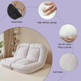 thumbnail image 6 of Double Lazy Sofa, Bean Bag Bed, Floor Couch for Adult, Floor Chair with Back Support. (White), 6 of 7