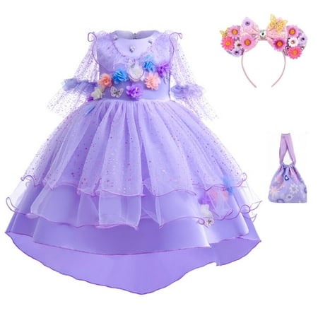 Enfants Filles Encanto Princesse Mirabel Robe Carnaval Cosplay