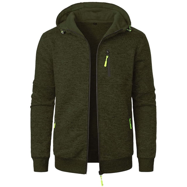 Mens Active Zip Hoodie Sweatshirt with Pockets - Lightweigh Workout Full Zip Track Jacket for Men