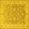 thumbnail image 1 of Ahgly Company Machine Washable Indoor Square Persian Yellow Traditional Area Rugs, 8' Square, 1 of 4