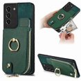 thumbnail image 1 of For Samsung Galaxy S21+ 5G Cross Leather Ring Vertical Zipper Wallet Back Phone Case, 1 of 5