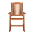 thumbnail image 3 of CorLiving Miramar Hardwood Outdoor High Slatted Back and Seat Rocking Chair with Armrests, Brown, 3 of 10