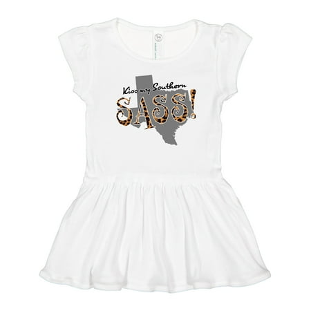 

Inktastic Texas Kiss My Southern Sass! in Leopard Print Gift Toddler Girl Dress