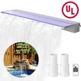 thumbnail image 1 of VEVOR Fountain Spillway 36.2x3.2x8.1 Inch, Pool Waterfall Fountain 17 Colors Led, Pool Water Fall Kit with Remote, Pool Spillway Solid Acrylic Pool Waterfall for Garden Pond, Swimming Pool, Square, 1 of 9