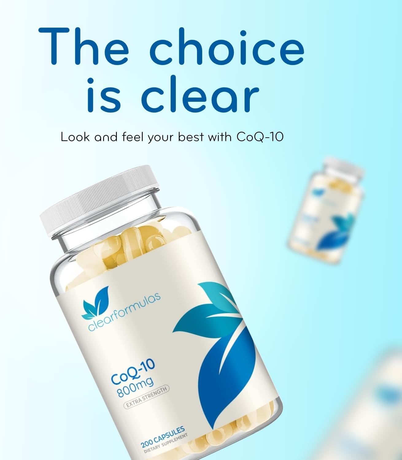 Clear Formulas Pure CoQ10 800mg Per Serving Extra Strength - 200 Veggie Capsules