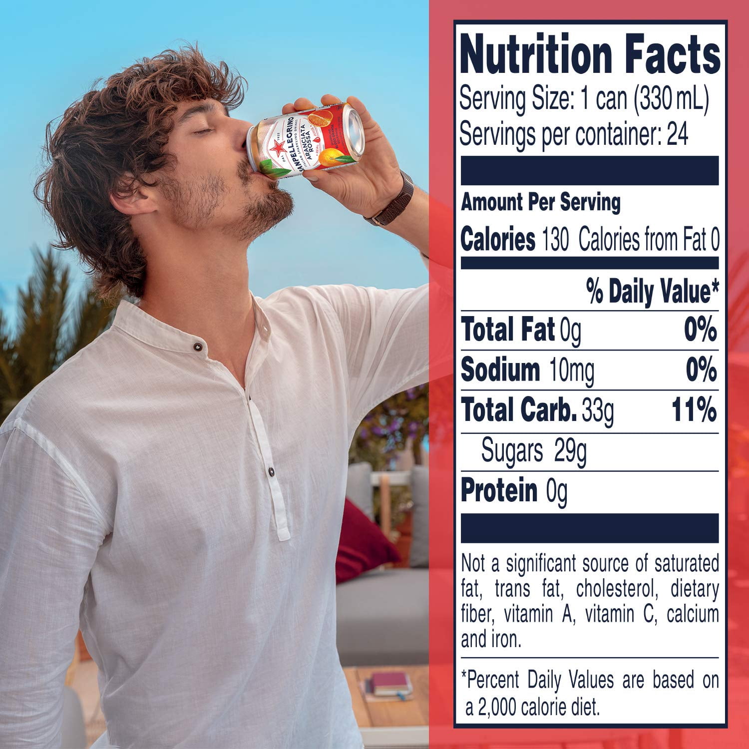 Sanpellegrino Blood Orange Italian Sparkling Drinks, . fl oz. Cans ( Count, Packaging May Vary)