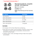 thumbnail image 2 of Wheel Hub Assembly Set - Compatible with 2009 - 2015 Honda Pilot 2010 2011 2012 2013 2014, 2 of 2