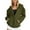 Army Green, variant on Women's Full Zip Up Hoodie Solid Color Long Sleeve Hooded Sweatshirts with Pockets Casual Fashion Tops
