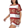 thumbnail image 2 of Naloa Ho Ho Ho Women's Short-Sleeved Pajama Set, Loungewear, Summer pajamas, Breathable Cozy - Medium, 2 of 9