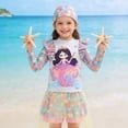 thumbnail image 2 of Aihuaihua Girls Two Piece Swimwear Set for Kids with Colorful Skirt Tankini Beachwear for Toddlers & Teens Summer Swim Solution for Girls White 2-3 Years, 2 of 9