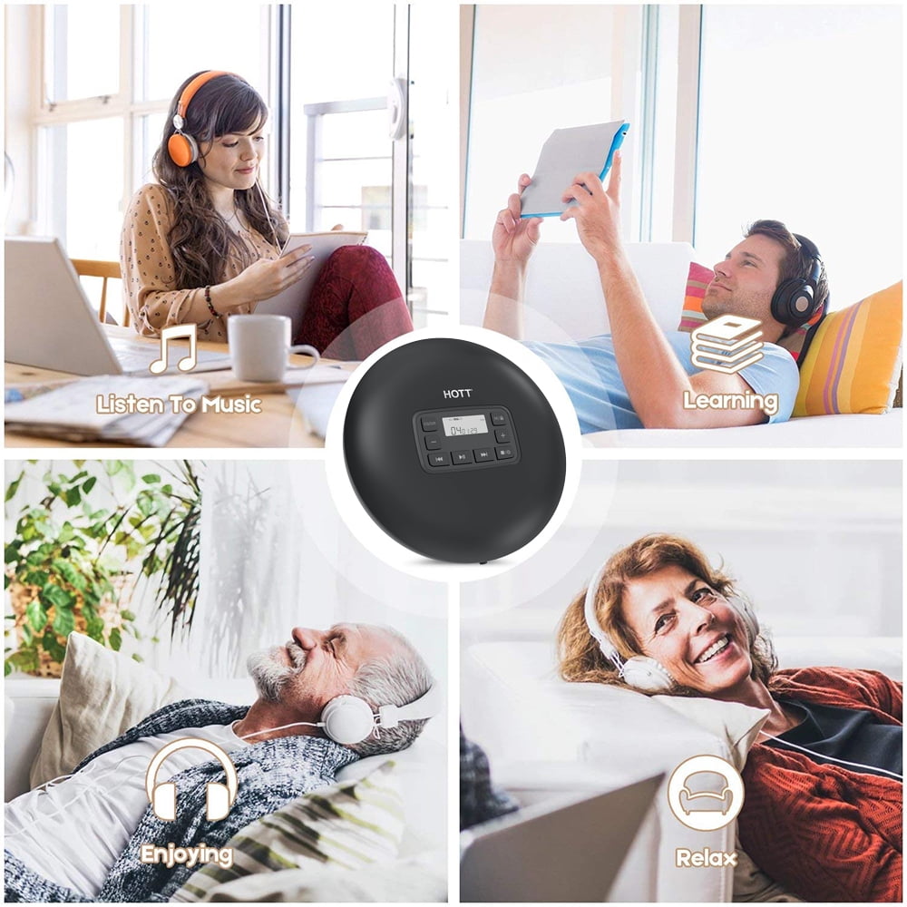 MEGICOT Portable CD Player with Backlight, Memory Feature, Anti-Skip, EQ, Compact Music CD Small CD Player for CD, MP3 CD, CD-R, CD-RW