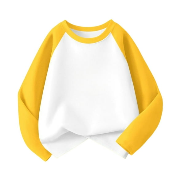 Posijego Toddler Long Sleeve Shirts Boys Girls Casual T-Shirts Kids Crew Neck Basic Bottom Tee Tops